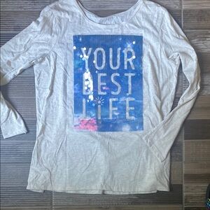 🎁 Justice White Long Sleeve Graphic Tee